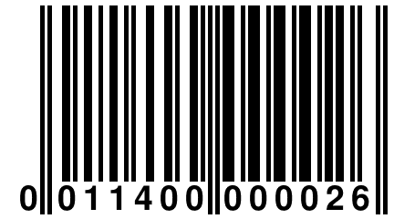 0 011400 000026