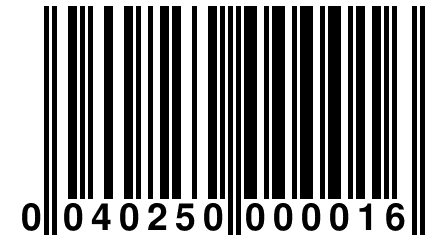 0 040250 000016