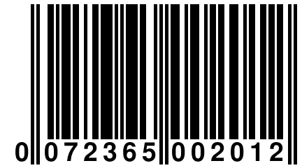 0 072365 002012