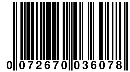 0 072670 036078