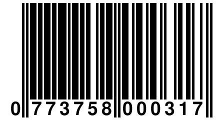 0 773758 000317