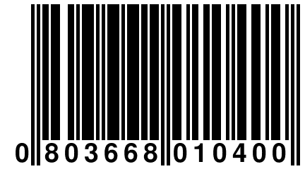 0 803668 010400