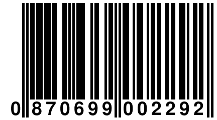 0 870699 002292